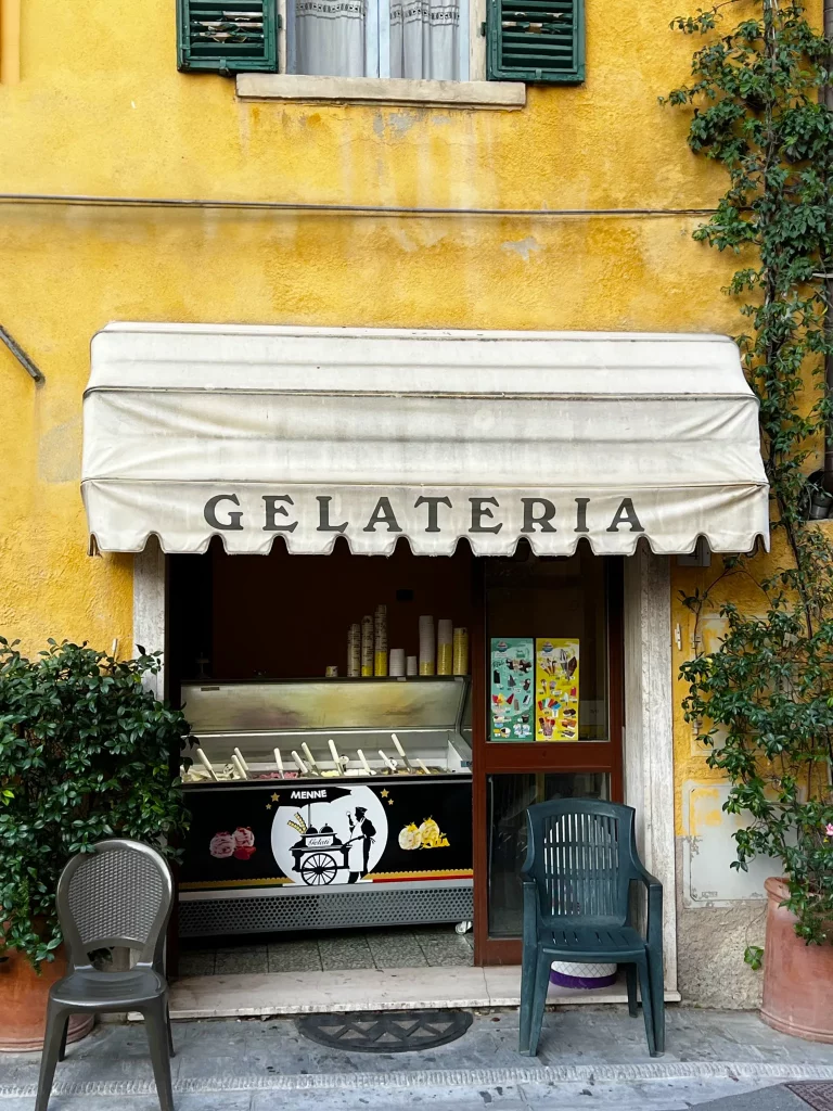 the front of a small shop selling ice-cream a "Gelateria"