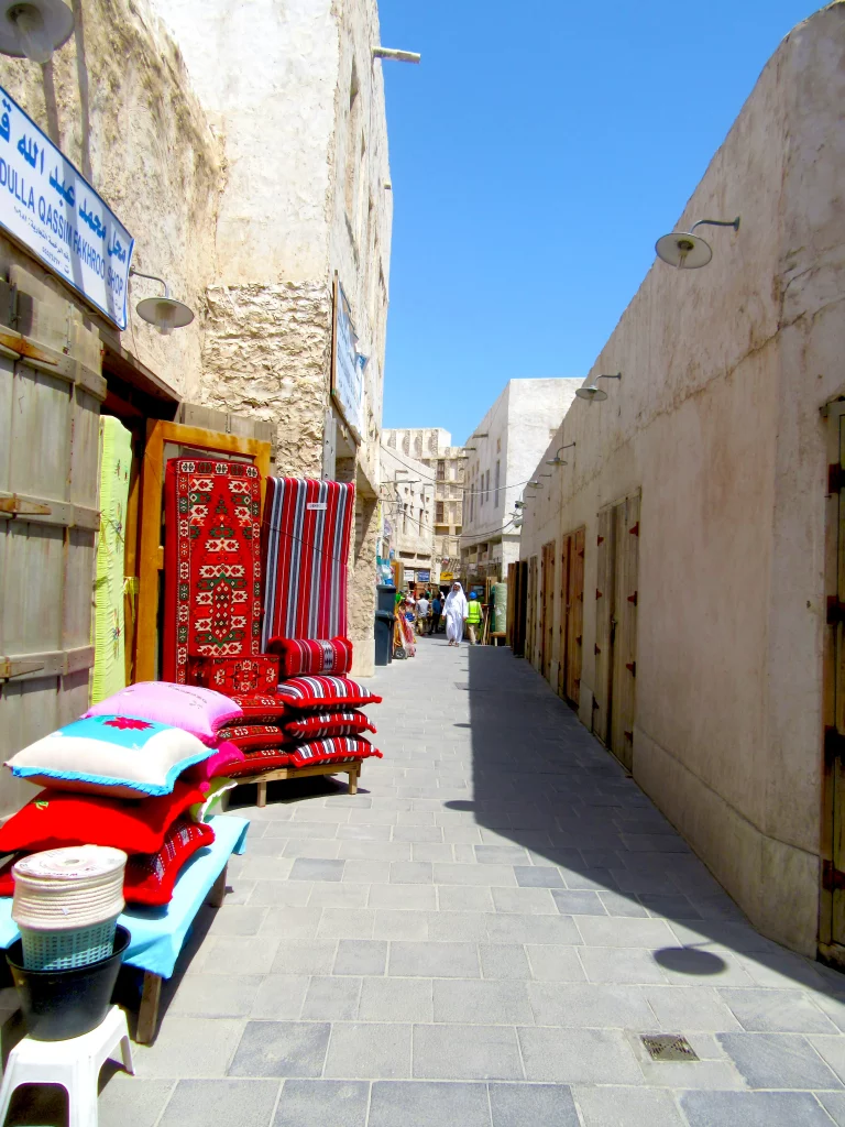 Qatar old town, day, small street, people walking
