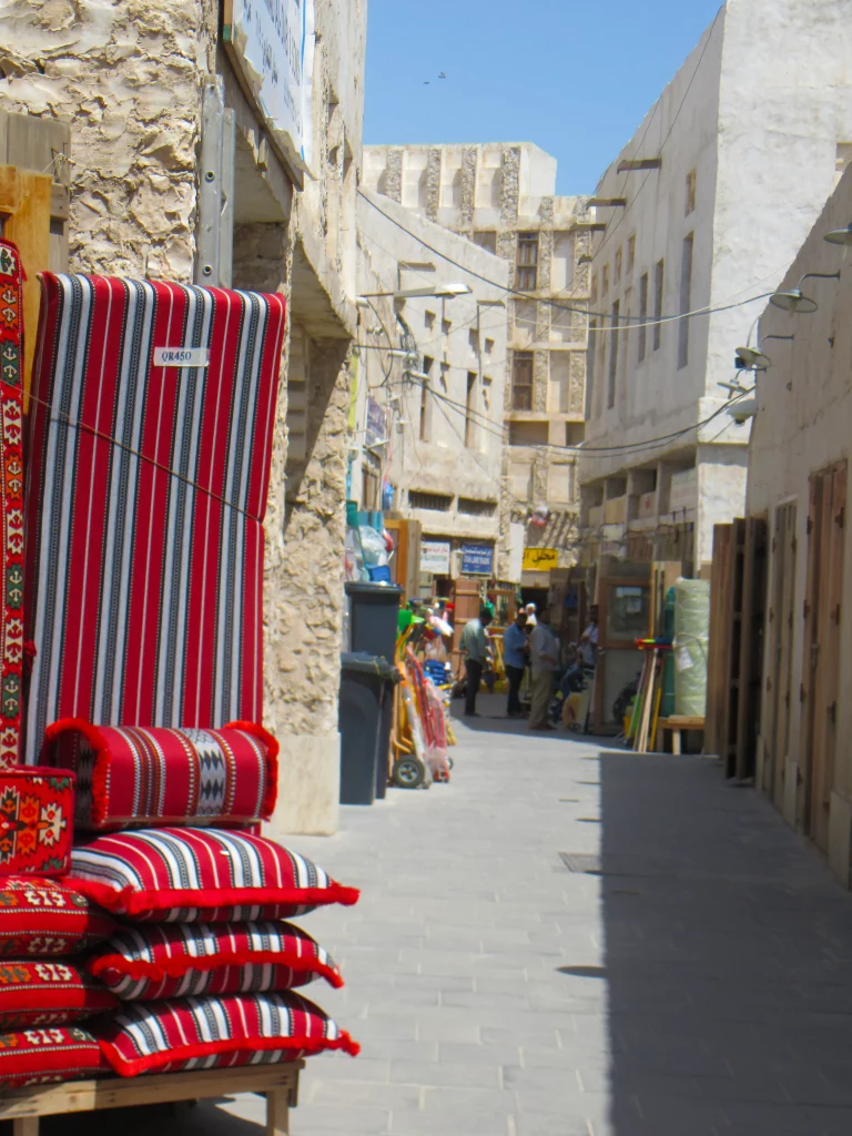 Qatar old town, day, small street, people walking