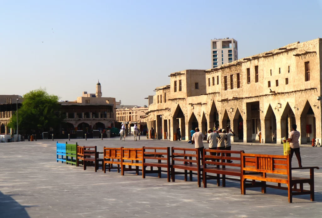 Qatar old town, morning, people preparing for the day