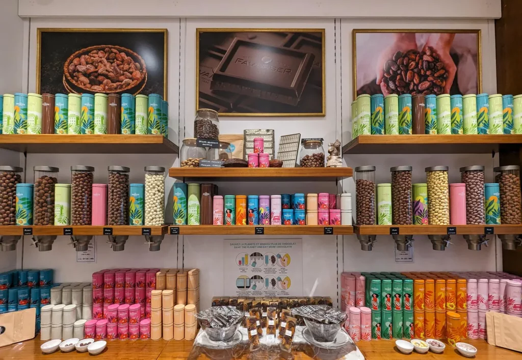 Geneva Chocolate shop interior, various sweets on display