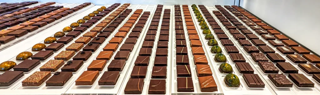 Geneva Chocolate shop interior, various sweets on display