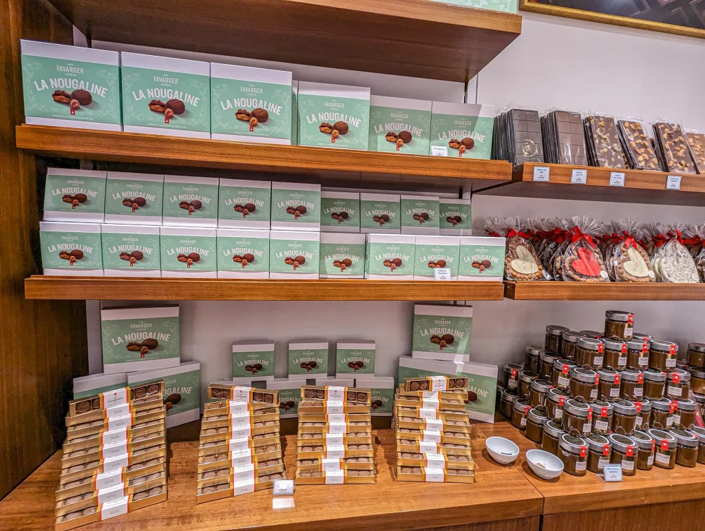 Geneva Chocolate shop interior, various sweets on display