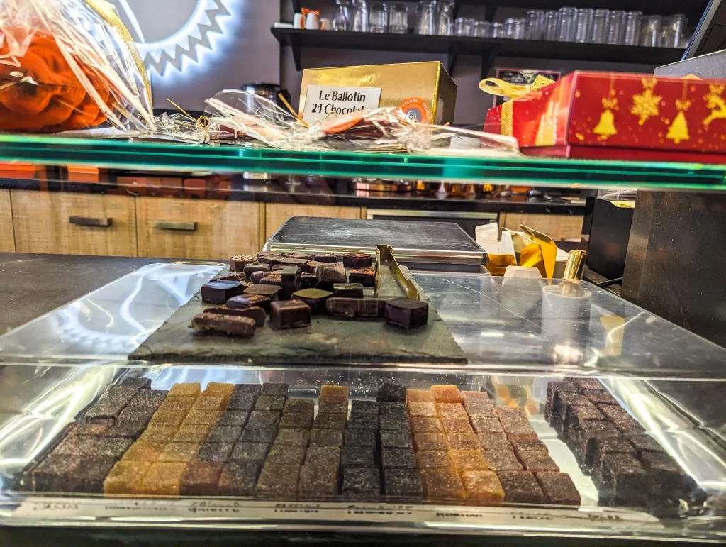 Geneva Chocolate shop interior, various sweets on display