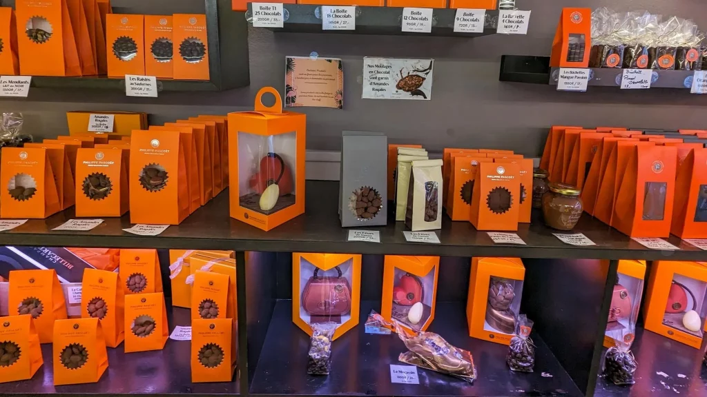 Geneva Chocolate shop interior, various sweets on display