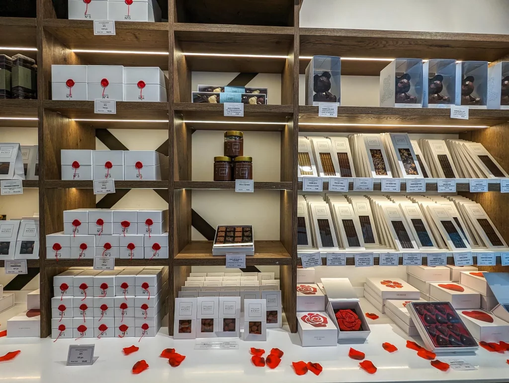 Geneva Chocolate shop interior, various sweets on display