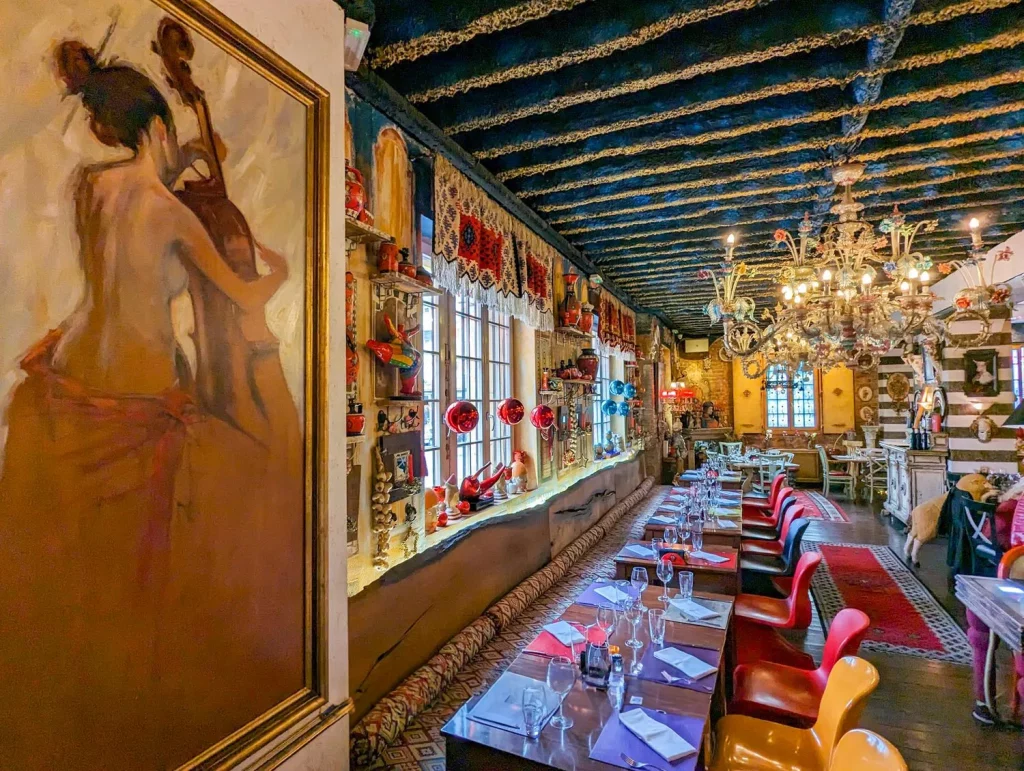 View from inside the restaurant
